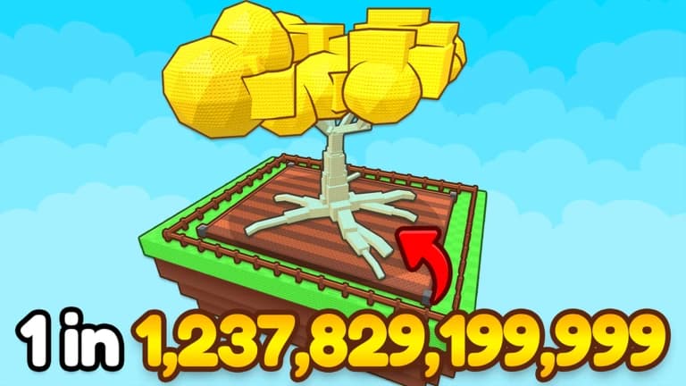 Official Roll A Gnome artwork showing a large garden plot and a golden tree